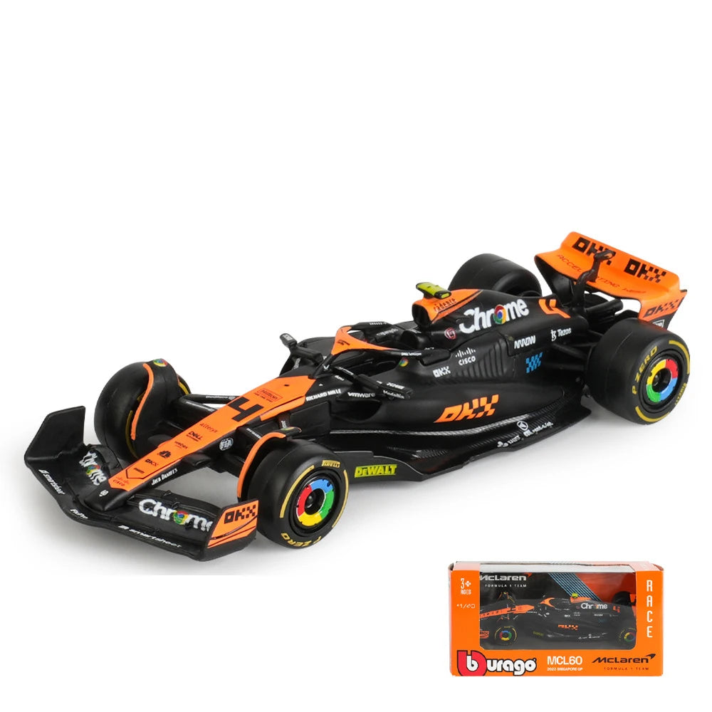 New  Bburago 1:43 2024 F1 Mclaren MCL38 Singapore #4 Norris #81 Piastri Formula Car