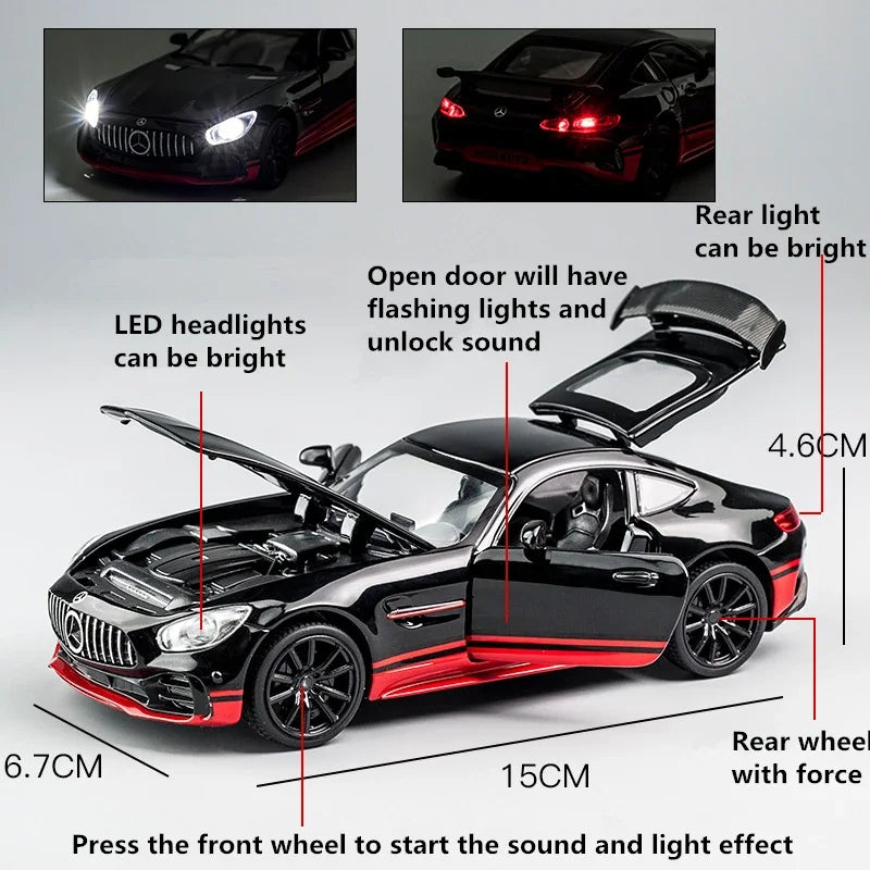 Mercedes BENZ GTR AMG Sports car Diecast Metal Alloy model